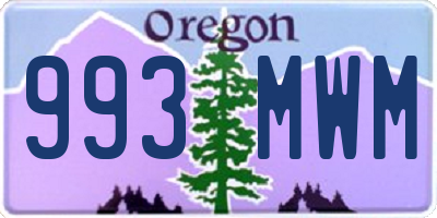 OR license plate 993MWM