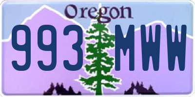 OR license plate 993MWW