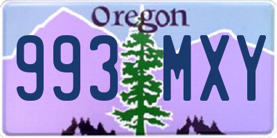 OR license plate 993MXY