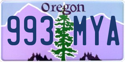 OR license plate 993MYA