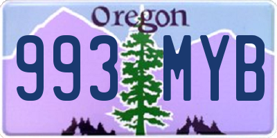 OR license plate 993MYB