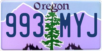 OR license plate 993MYJ