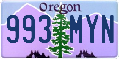 OR license plate 993MYN