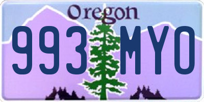 OR license plate 993MYO