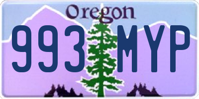 OR license plate 993MYP