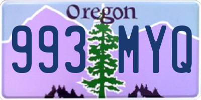 OR license plate 993MYQ