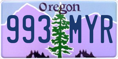 OR license plate 993MYR