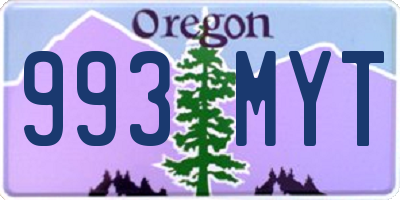 OR license plate 993MYT