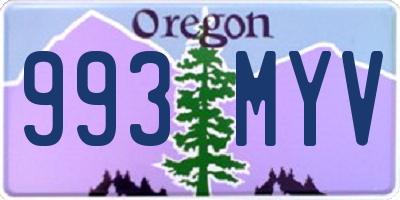 OR license plate 993MYV