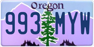 OR license plate 993MYW