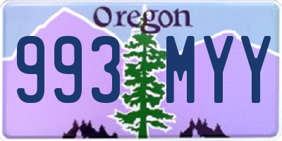 OR license plate 993MYY