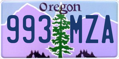 OR license plate 993MZA