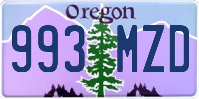 OR license plate 993MZD