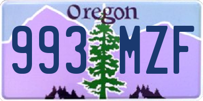 OR license plate 993MZF