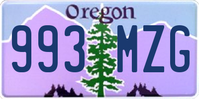 OR license plate 993MZG