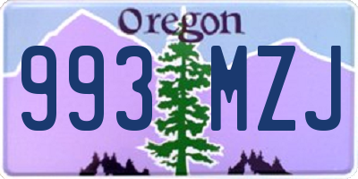 OR license plate 993MZJ