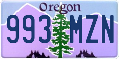OR license plate 993MZN