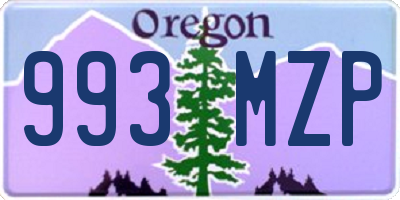 OR license plate 993MZP