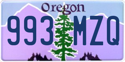 OR license plate 993MZQ