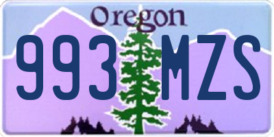 OR license plate 993MZS