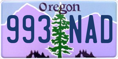 OR license plate 993NAD