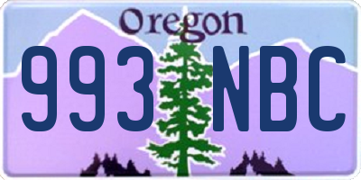 OR license plate 993NBC