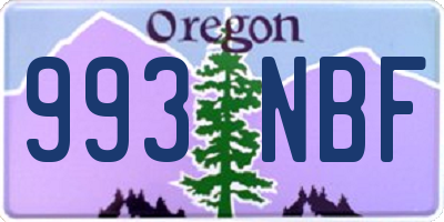 OR license plate 993NBF