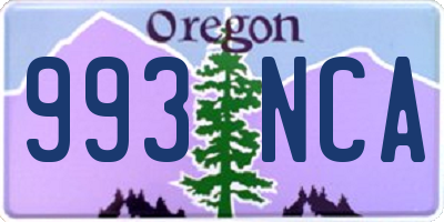 OR license plate 993NCA