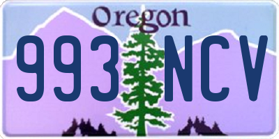 OR license plate 993NCV