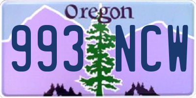 OR license plate 993NCW
