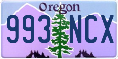 OR license plate 993NCX