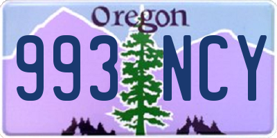 OR license plate 993NCY