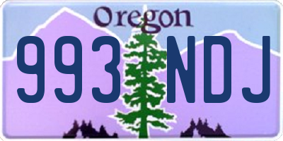 OR license plate 993NDJ