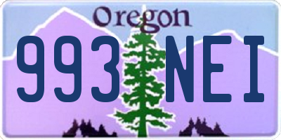 OR license plate 993NEI