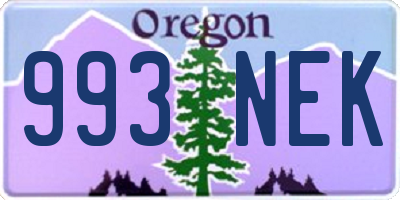 OR license plate 993NEK