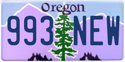 OR license plate 993NEW
