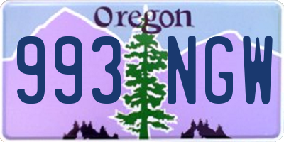 OR license plate 993NGW