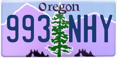 OR license plate 993NHY