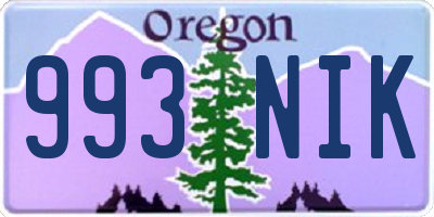 OR license plate 993NIK