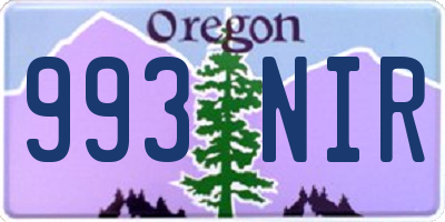 OR license plate 993NIR