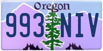 OR license plate 993NIV