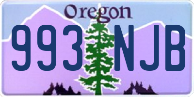 OR license plate 993NJB