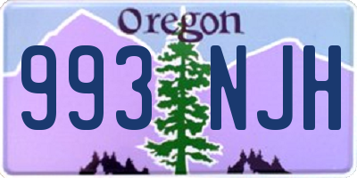 OR license plate 993NJH