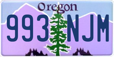 OR license plate 993NJM