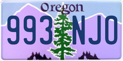 OR license plate 993NJO