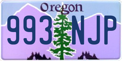 OR license plate 993NJP