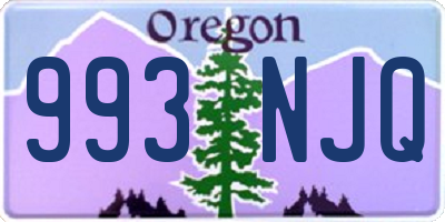 OR license plate 993NJQ