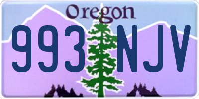 OR license plate 993NJV