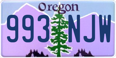 OR license plate 993NJW