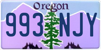 OR license plate 993NJY